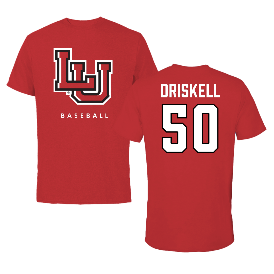 Lamar University Baseball Red Tee - #50 Gage Driskell