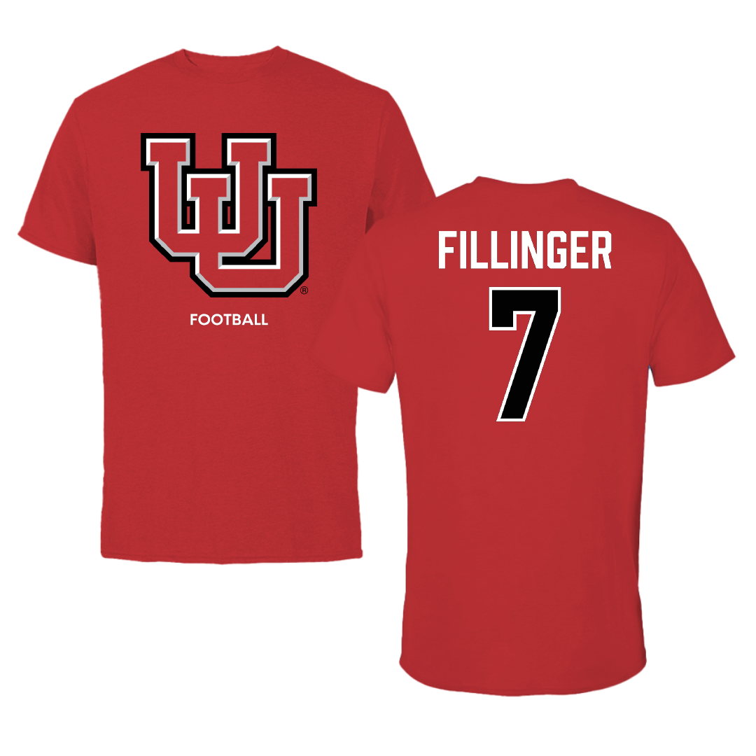 University of Utah Football Red Tee - #7 Van Fillinger