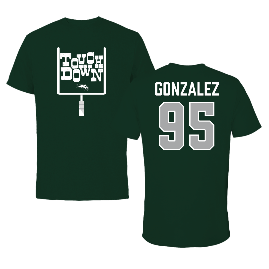 Wagner College Football Forest Green Touchdown Performance Tee - #95 Marco Gonzalez