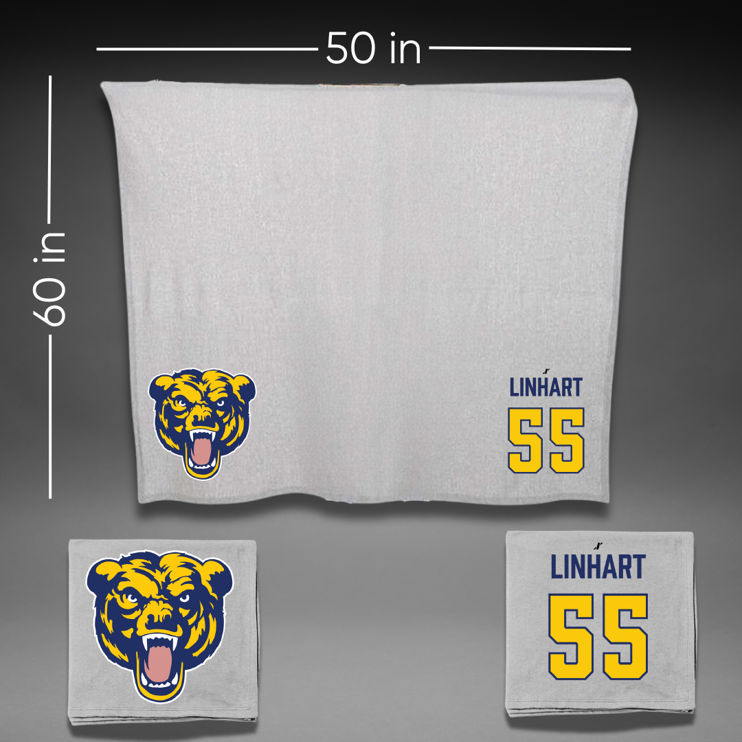 Carolina University Basketball (M) Gray Blanket - #55 Conrad Linhart
