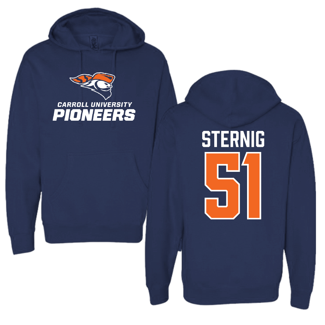 Carroll University Baseball Navy Hoodie - #51 Nate Sternig