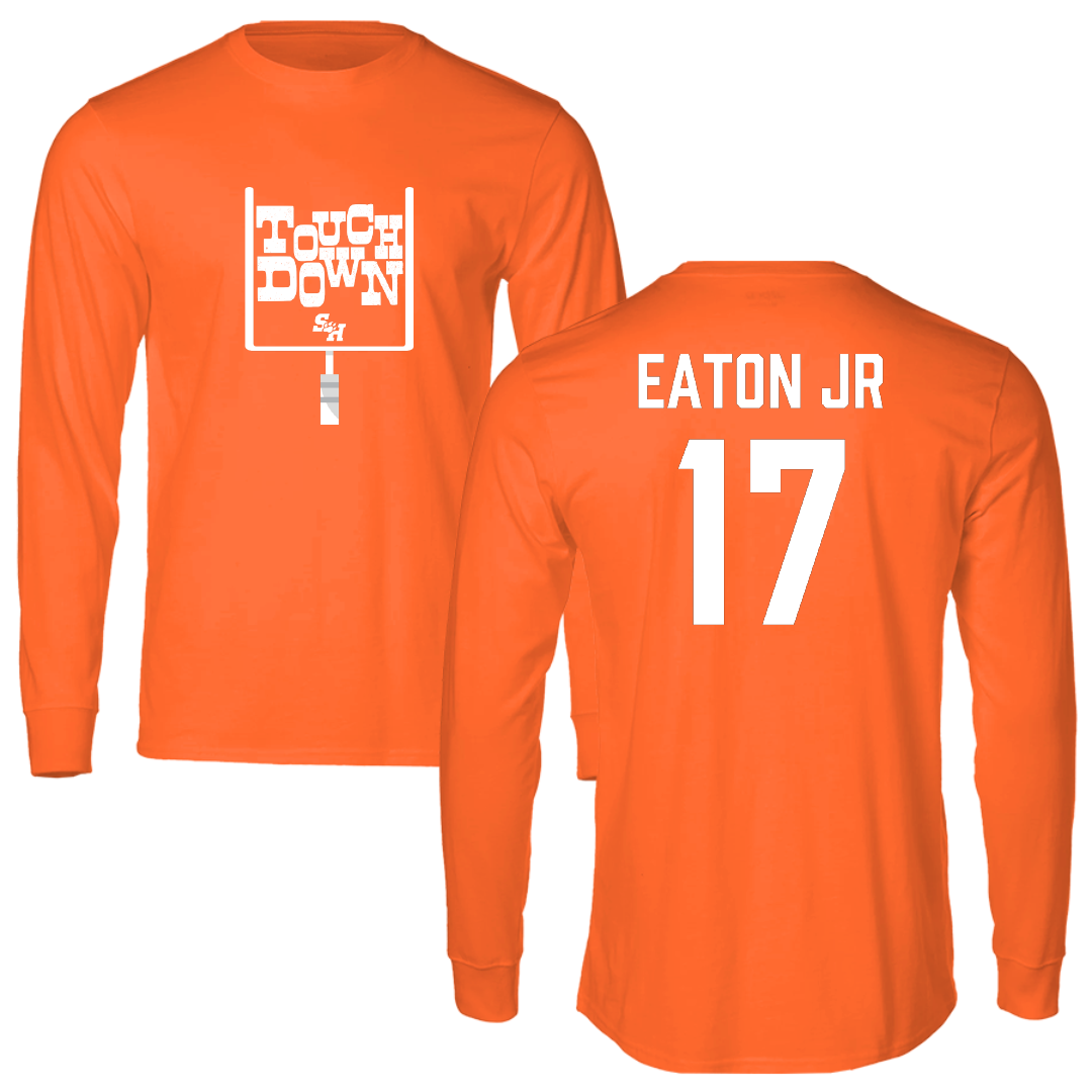 Sam Houston State University Football Orange Touchdown Performance Long Sleeve - #17 Christopher Eaton Jr