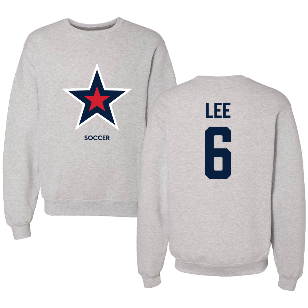 Robert Morris University Soccer (M) Light Gray Crewneck - #6 Jaxson Lee