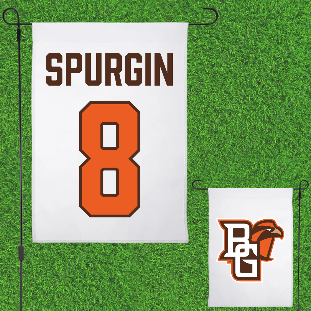 Bowling Green State University Basketball (M) White Garden Flag - #8 Greg Spurgin