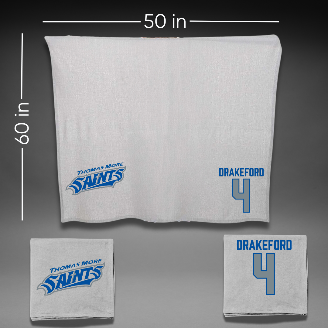 Thomas More University Basketball Gray Blanket - #4 Anna Drakeford