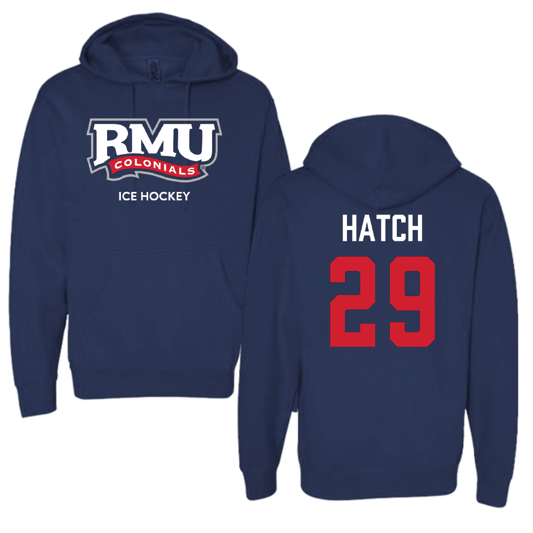 Robert Morris University Ice Hockey (W) Navy Hoodie - #29 Maggie Hatch