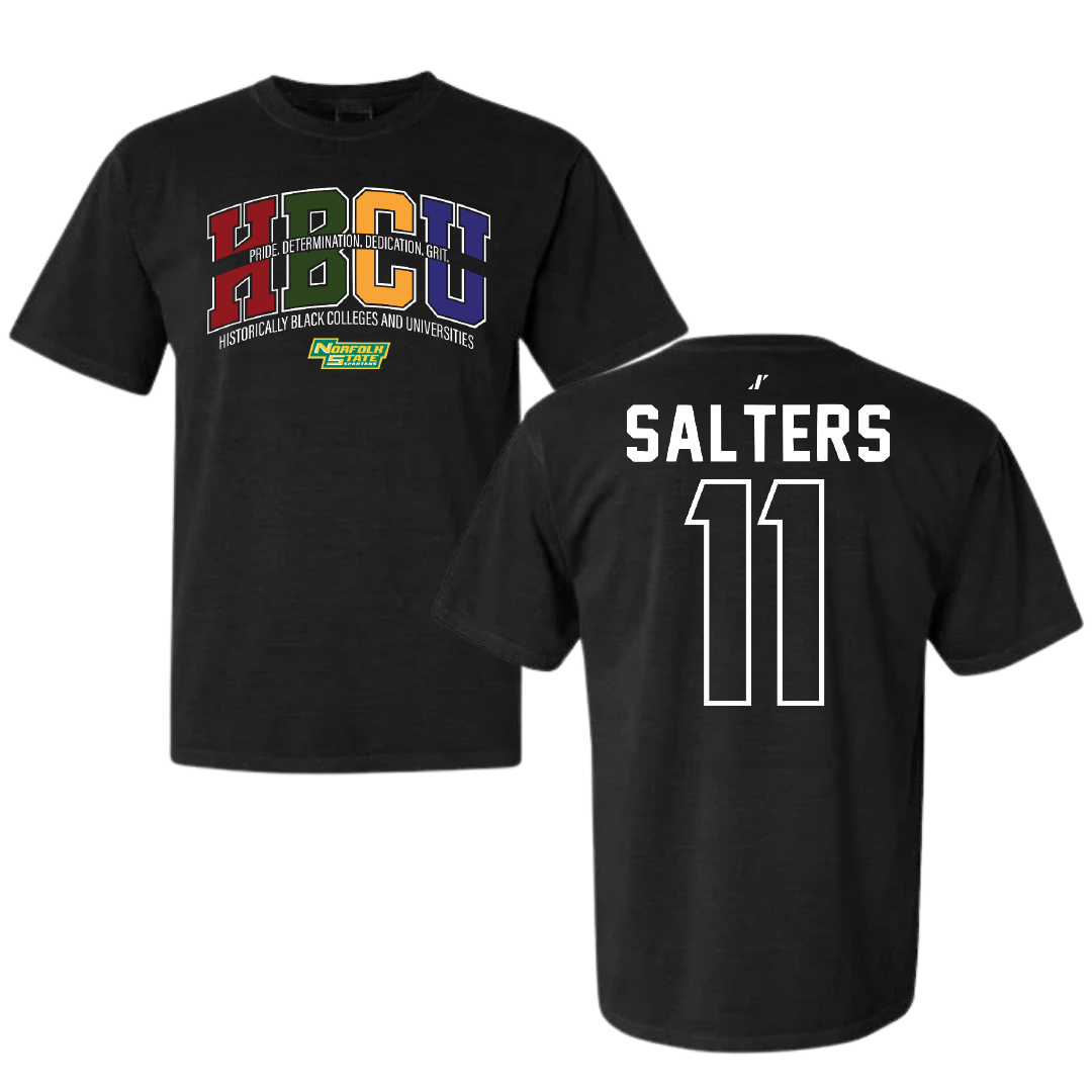 Norfolk State University Baseball Black HBCU Comfort Colors Tee - #11 Ian Salters