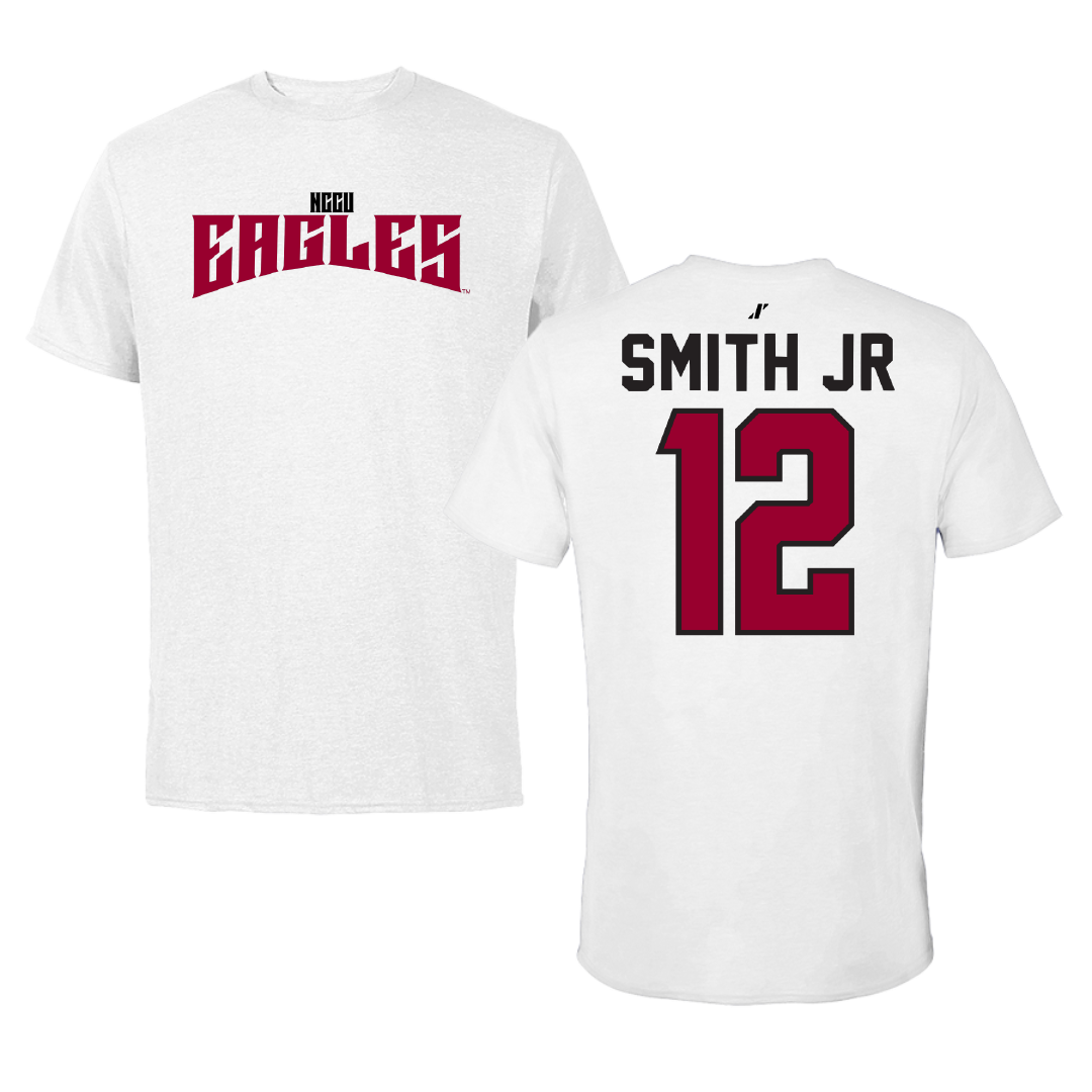 North Carolina Central University Basketball White Classic Performance Tee - #12 Perry Smith Jr