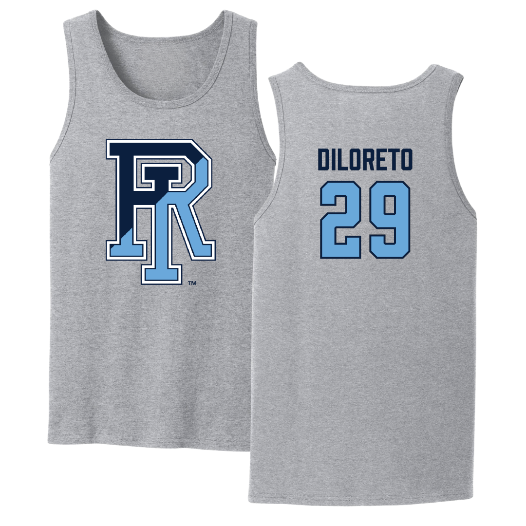 University of Rhode Island Soccer Sport Gray Tank Top - #29 Nate DiLoreto