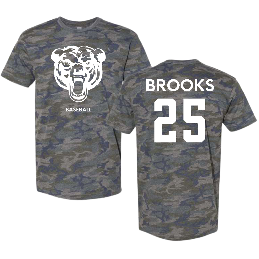 Carolina University Baseball Vintage Camo Tee - #25 Jase Brooks