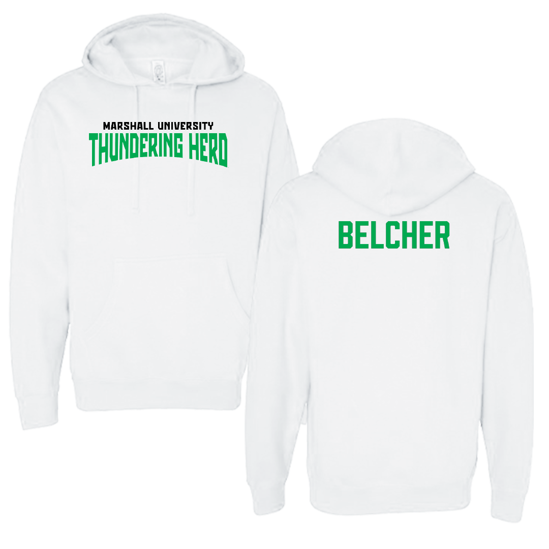 Marshall University TF and XC White Classic Hoodie - Anthony Belcher