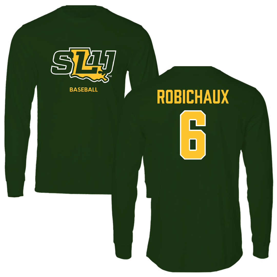 Southeastern Louisiana University Baseball Forest Green Performance Long Sleeve - #6 Ben Robichaux