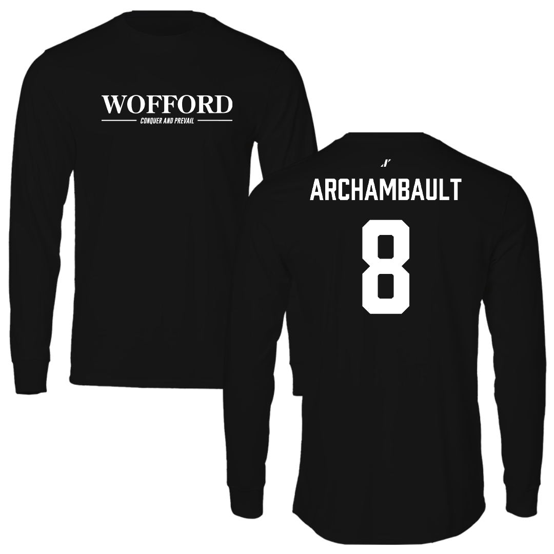 Wofford College Softball Black General Long Sleeve - #8 Lauren Archambault