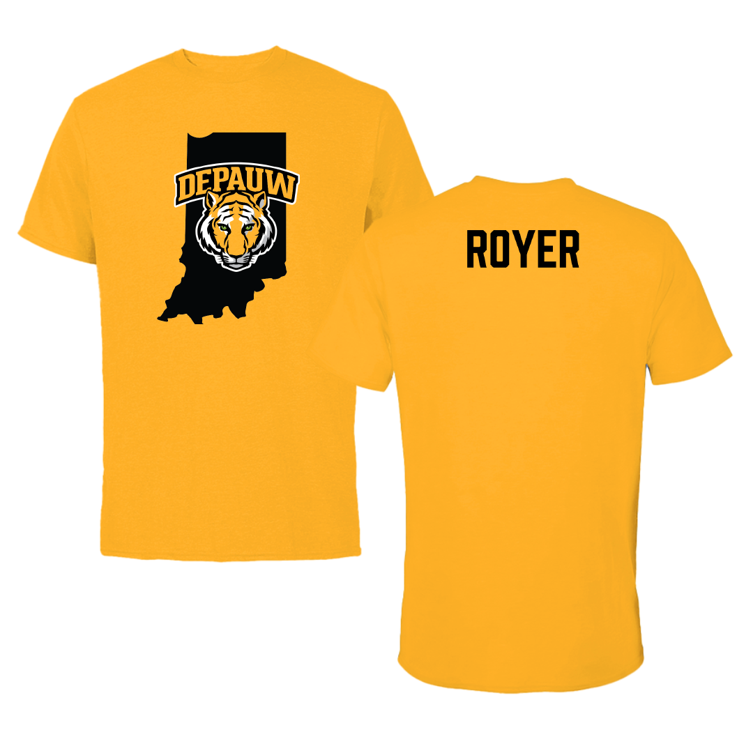 DePauw University Golf Gold State Tee - Sophia Royer