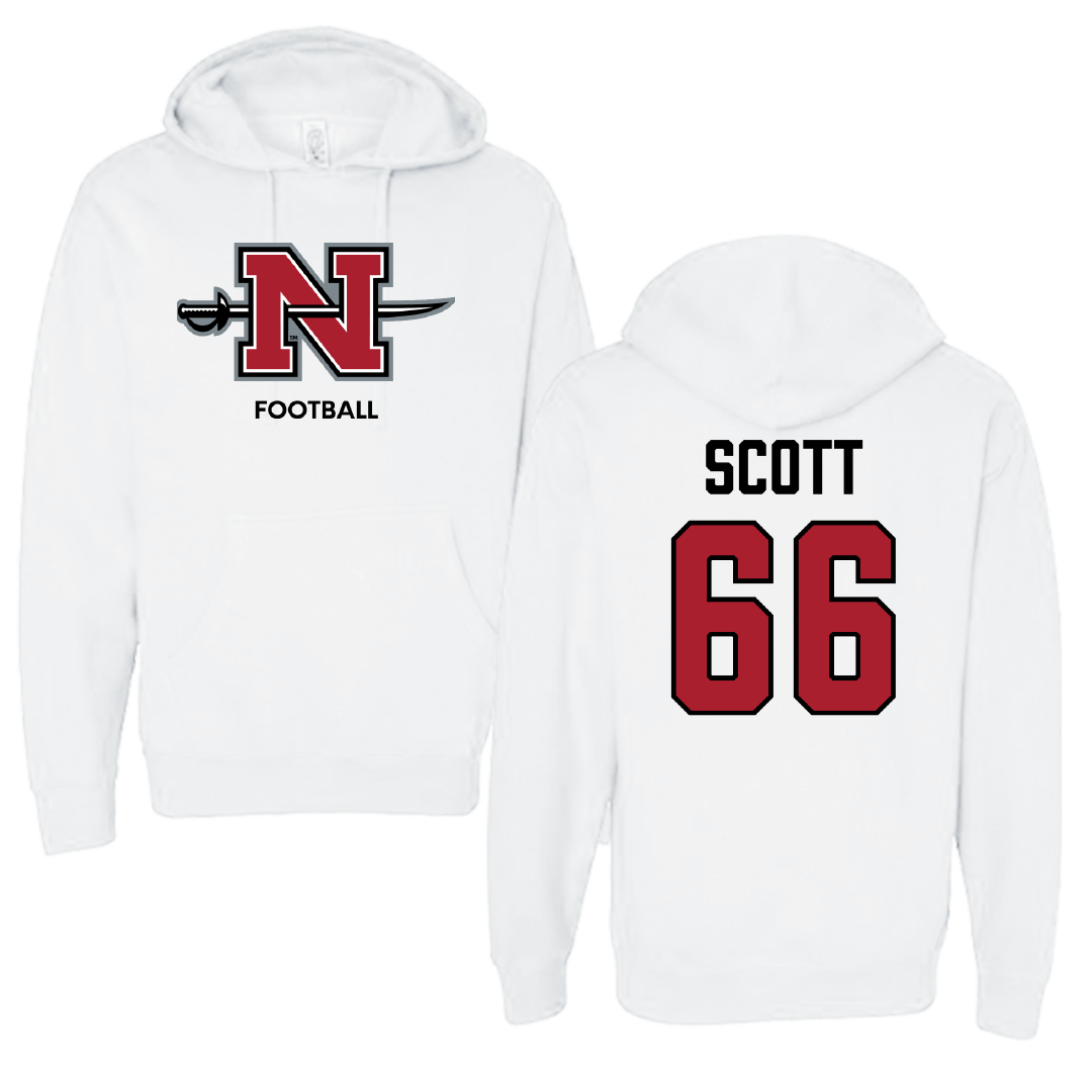 Nicholls State University Football White Hoodie - #66 Sameij Scott