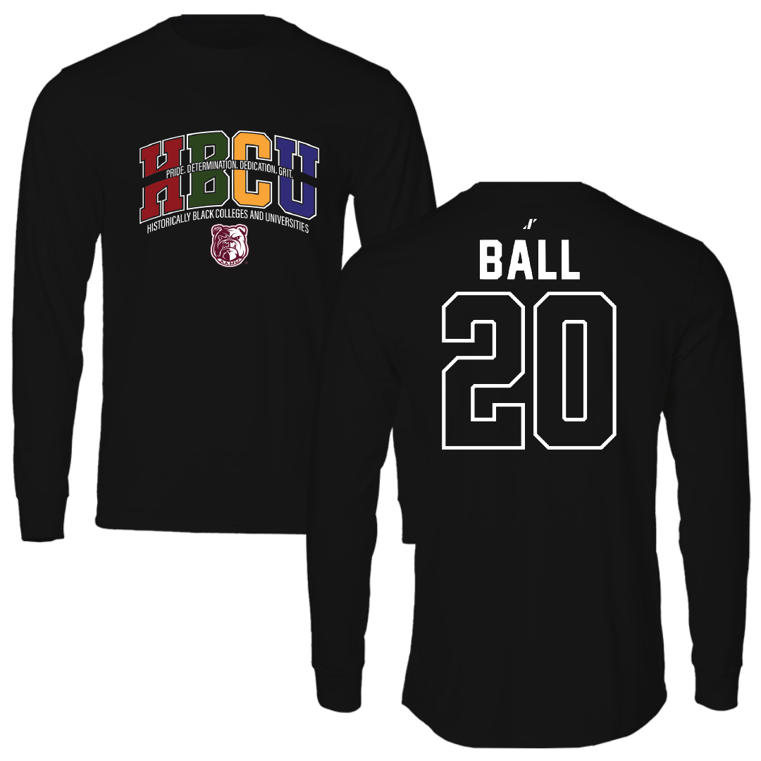 Alabama A&M University Baseball Black HBCU Performance Long Sleeve - #20 Kameron Ball