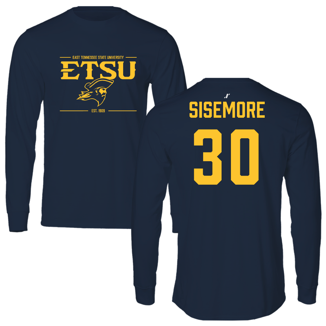 East Tennessee State University Basketball (M) Navy General Long Sleeve - #30 Henry Sisemore