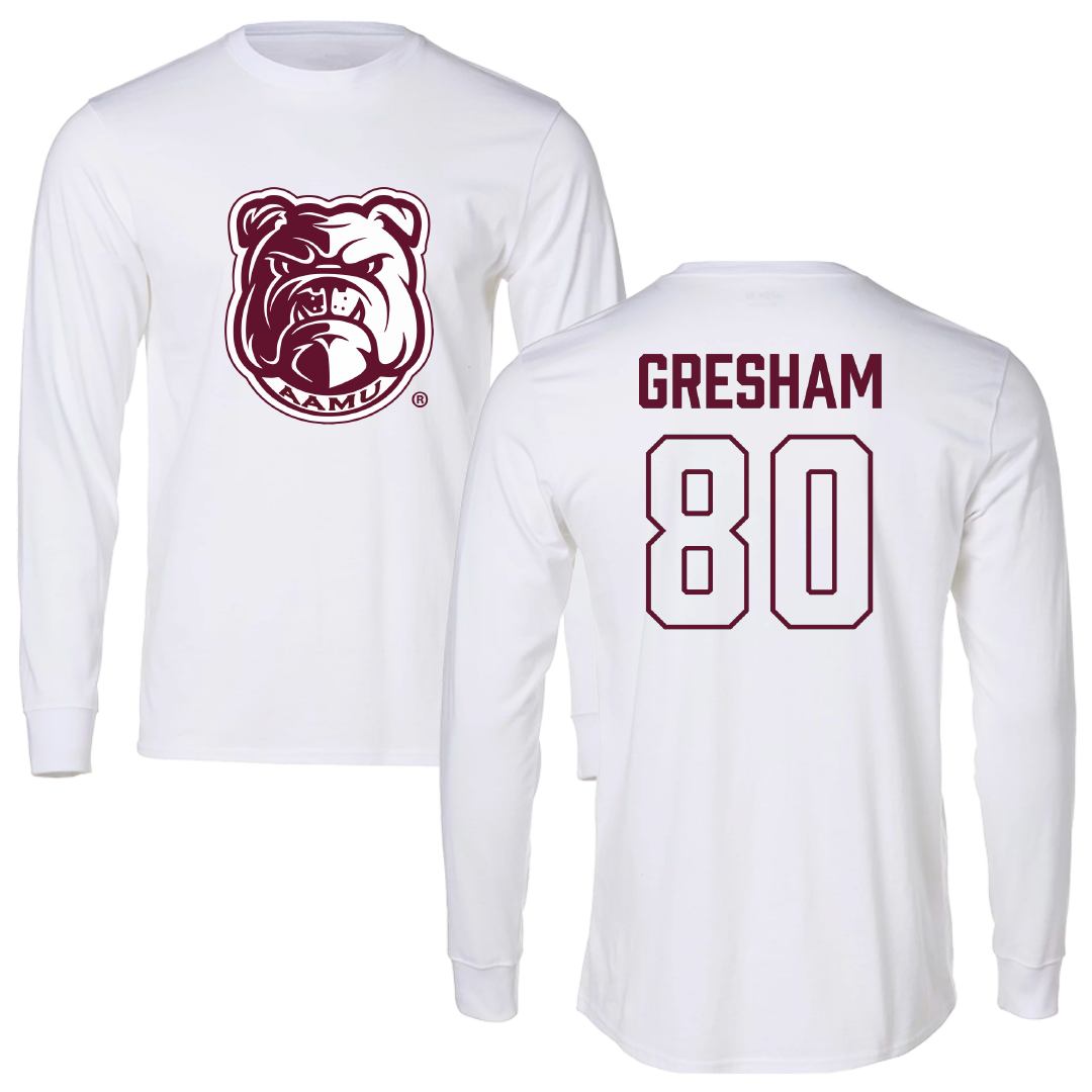Alabama A&M University Football White Long Sleeve - #80 Jaden Gresham
