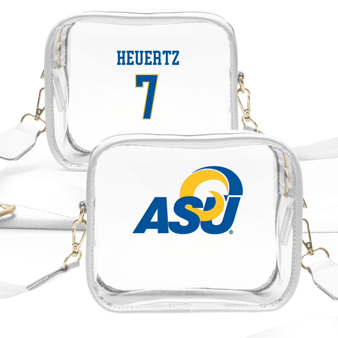 Angelo State University Baseball White Clear Stadium Bag - #7 Caleb Heuertz