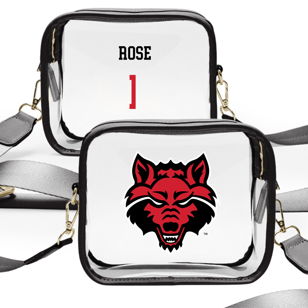 Arkansas State University Basketball (W) Black Clear Stadium Bag - #1 Crislyn Rose