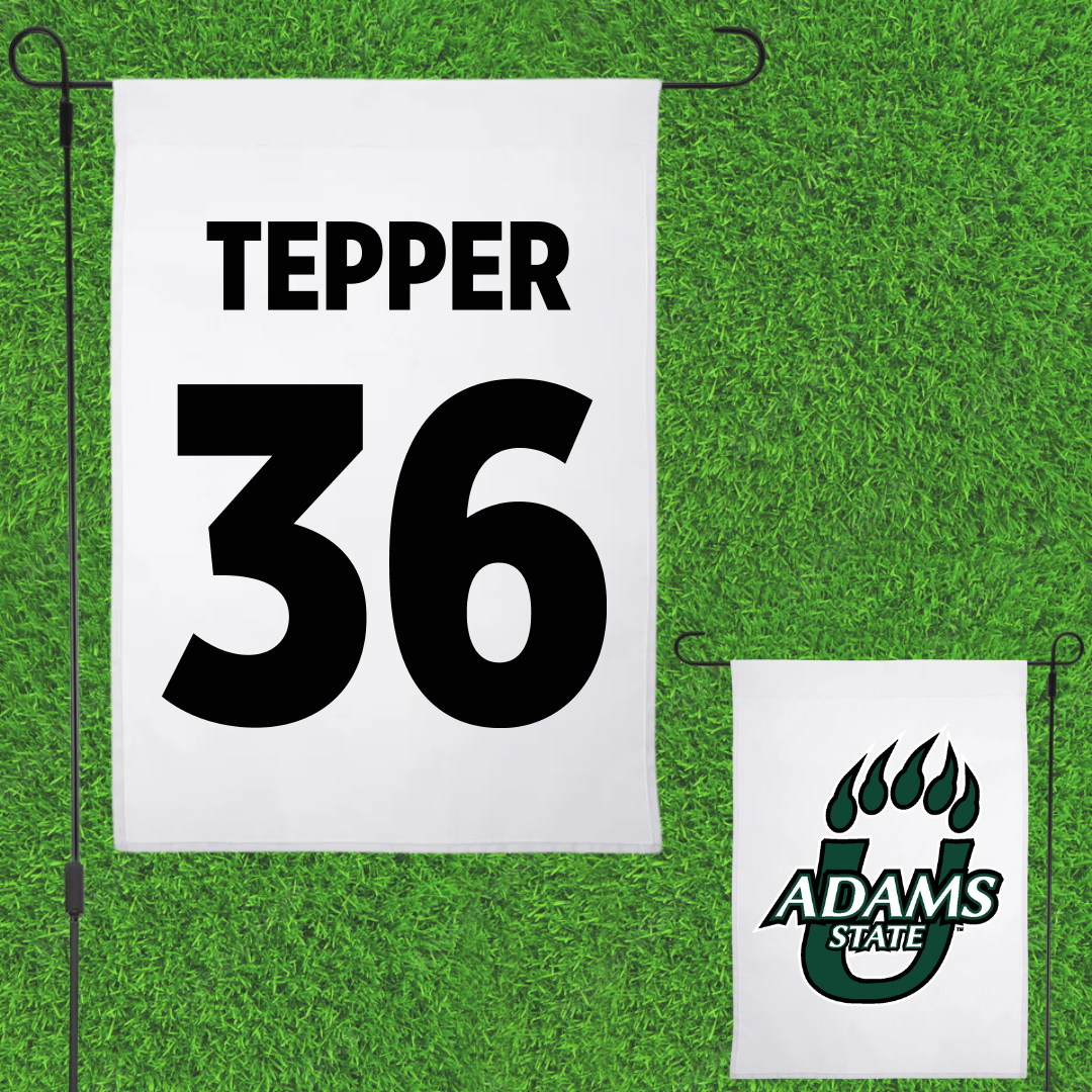 Adams State University Lacrosse White Garden Flag - #36 Nolan Tepper