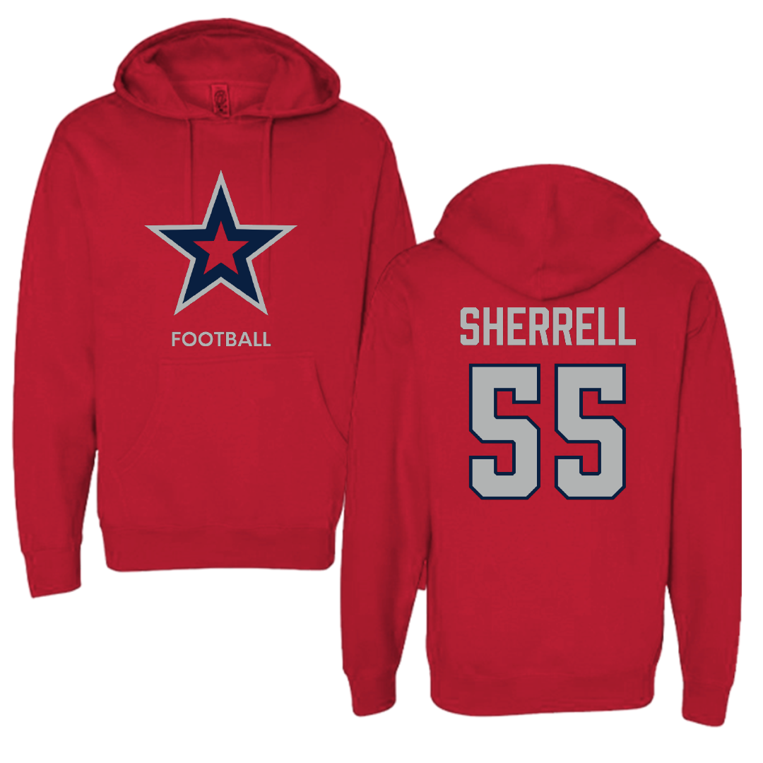 Robert Morris University Football Red Mascot Hoodie - #55 Tayvon Sherrell