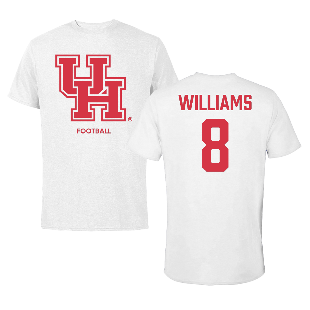 University of Houston Football White Tee - #8 Devan Williams