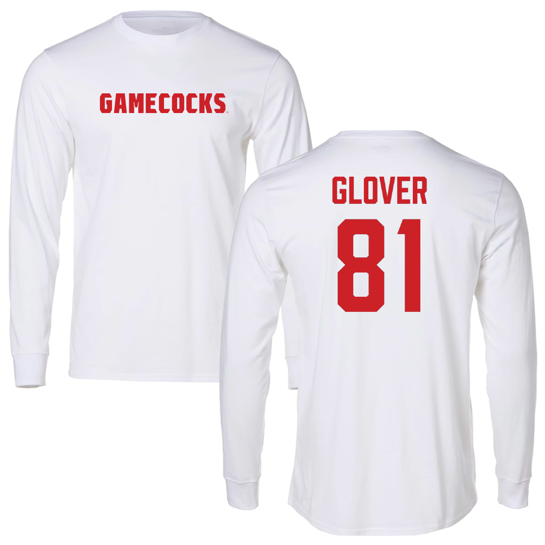 Jacksonville State University Football White Performance Long Sleeve - #81 Gabe Glover