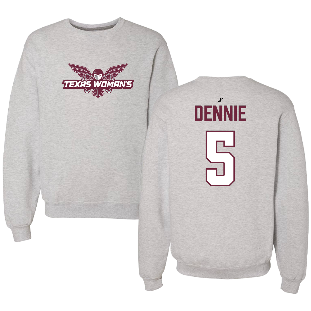 Texas Woman's University STUNT Light Gray Crewneck - #5 Jocelyn Dennie