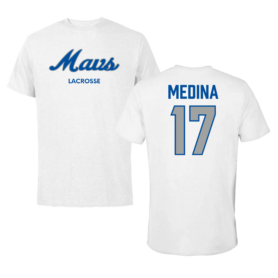 Mercy University Lacrosse (W) White Performance Tee - #17 Kiera Medina