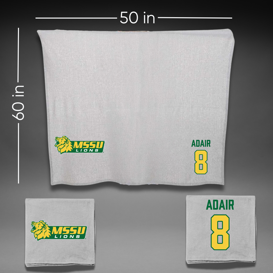 Missouri Southern State University Baseball Gray Blanket - #8 Cole Adair