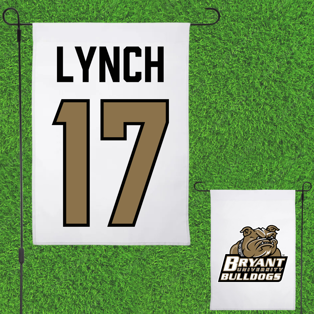 Bryant University Football White Garden Flag - #17 Dylan Lynch