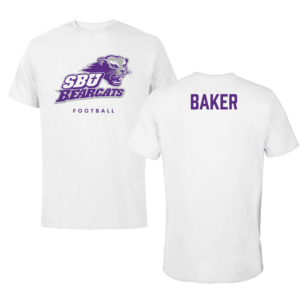 Southwest Baptist University Football White Performance Tee - Ben Baker