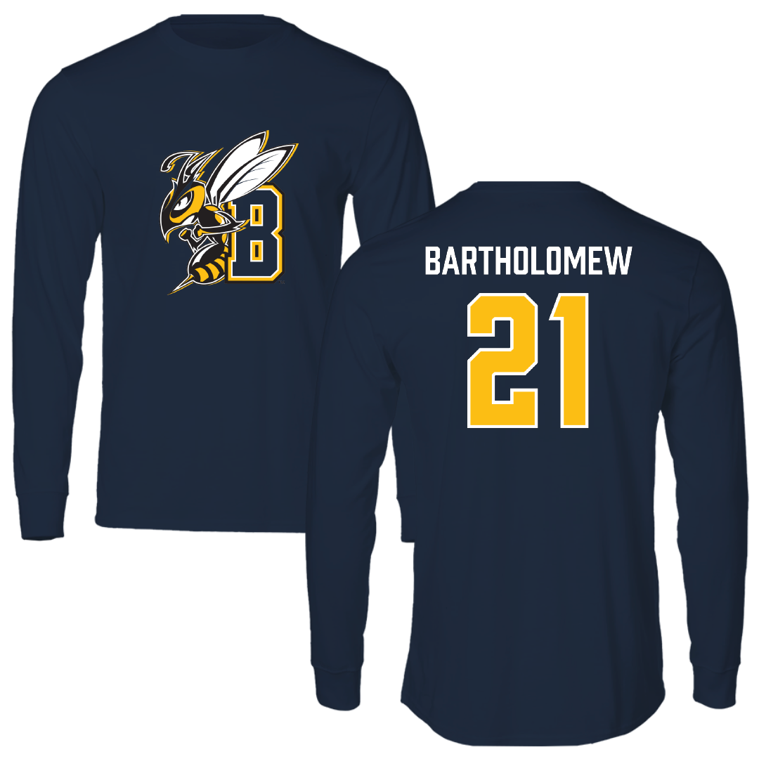 Montana State University Billings Baseball Navy Performance Long Sleeve - #21 Malcolm Bartholomew