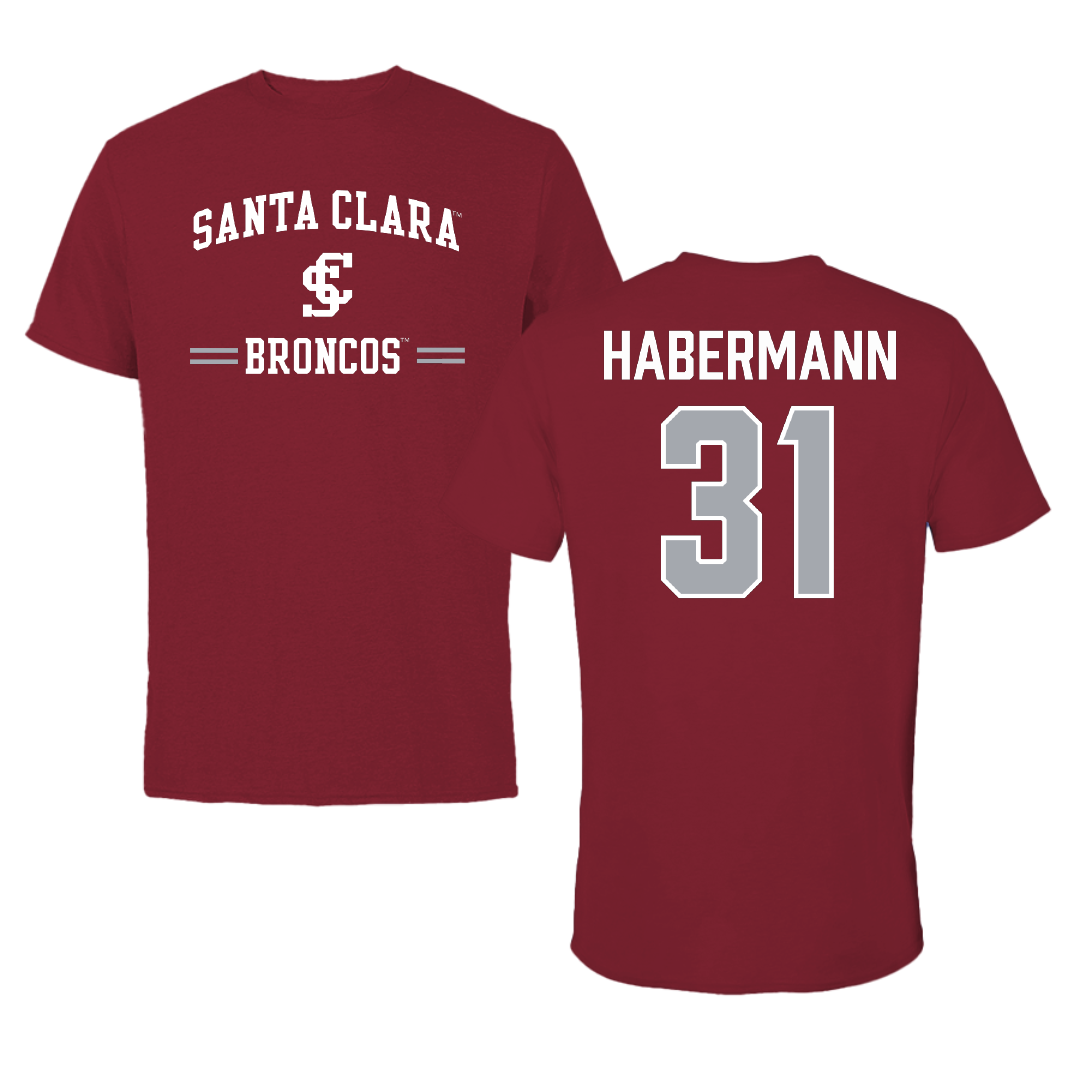 Santa Clara University Baseball Cardinal General Tee - #31 Andrew Habermann