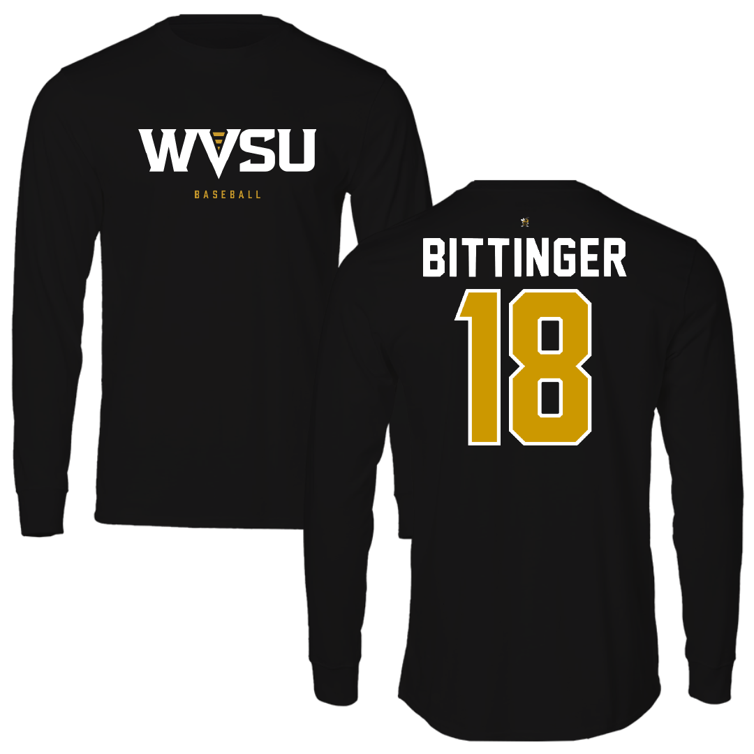West Virginia State University Baseball Black Long Sleeve - #18 Michael Bittinger