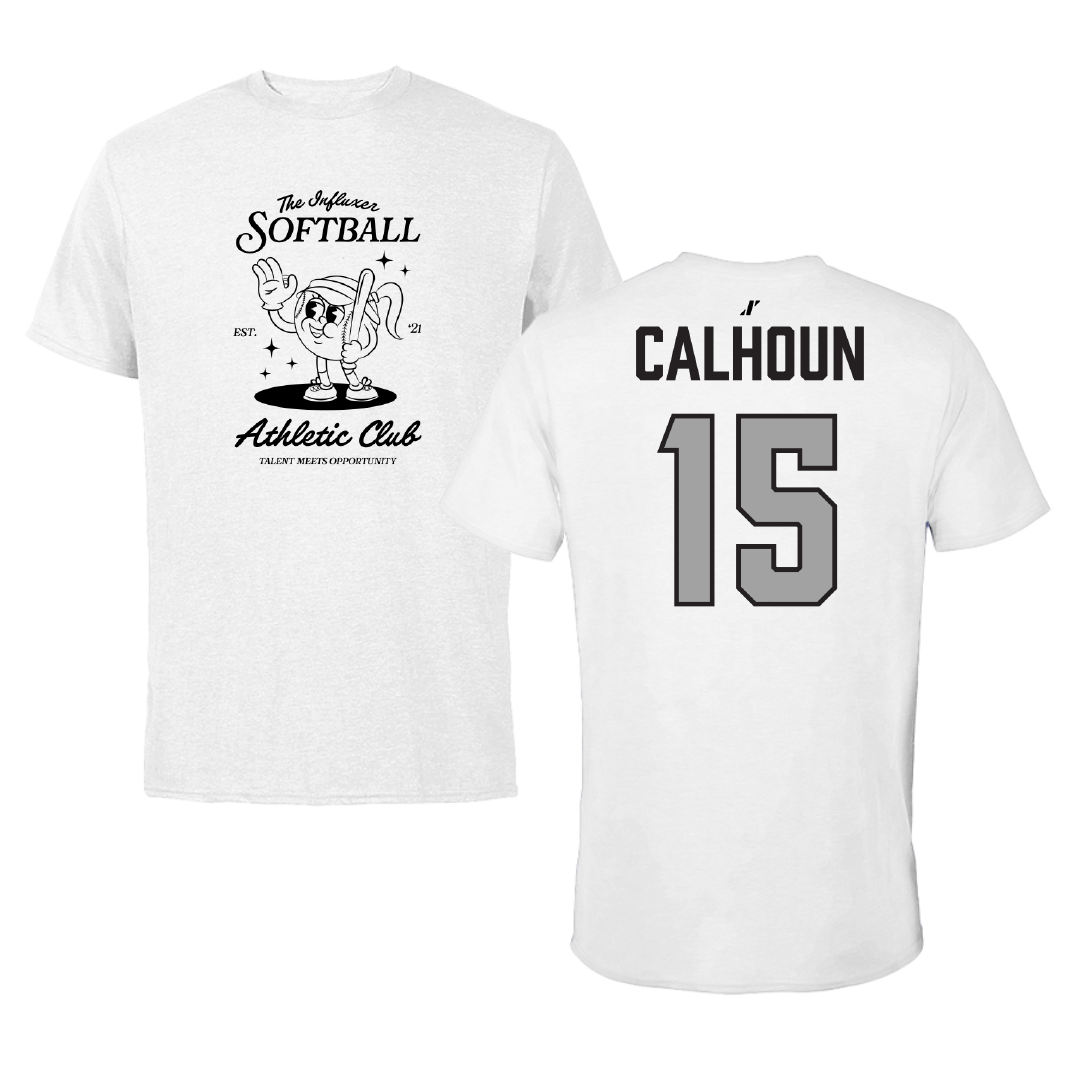 Softball White Influxer Athletic Club Tee - #15 Sariya Calhoun