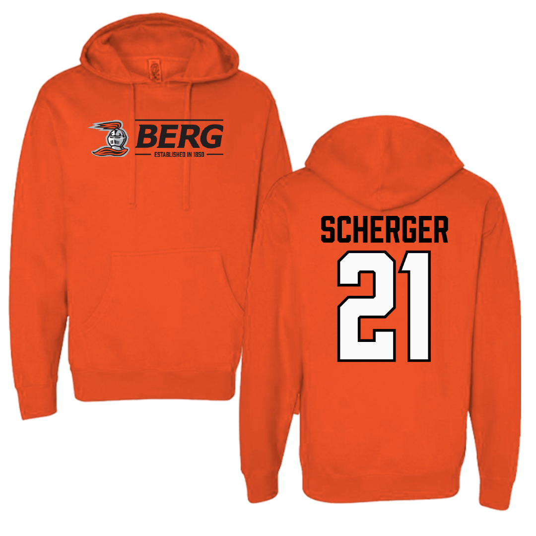 Heidelberg University Lacrosse Orange General Hoodie - #21 Mark Scherger