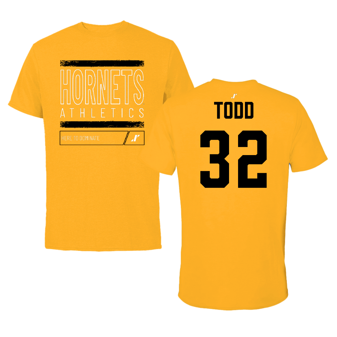 Alabama State University Football Gold Dominate Performance Tee - #32 Azariel Todd