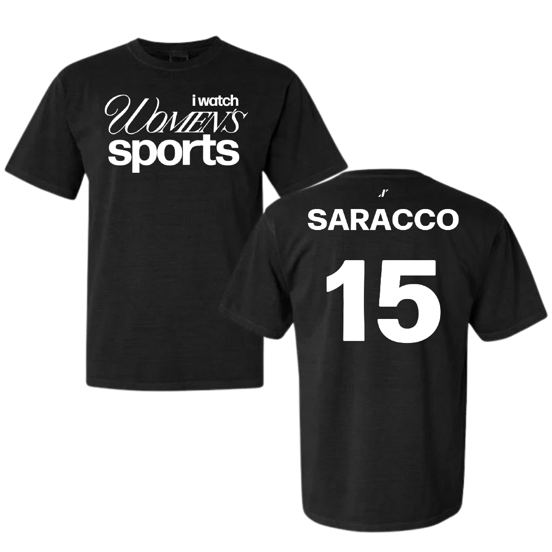 Southern Illinois University at Carbondale Basketball Black WHM Comfort Colors Tee - #15 Madisyn Saracco