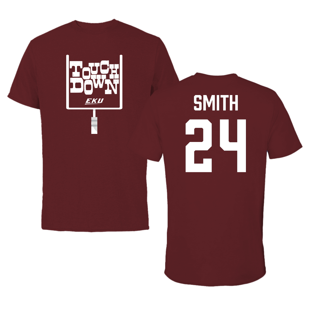 Eastern Kentucky University Football Maroon Touchdown Tee - #24 Kaden Smith