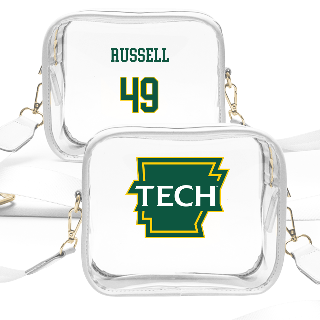 Arkansas Tech University Football White Clear Stadium Bag - #49 Ronald Russell