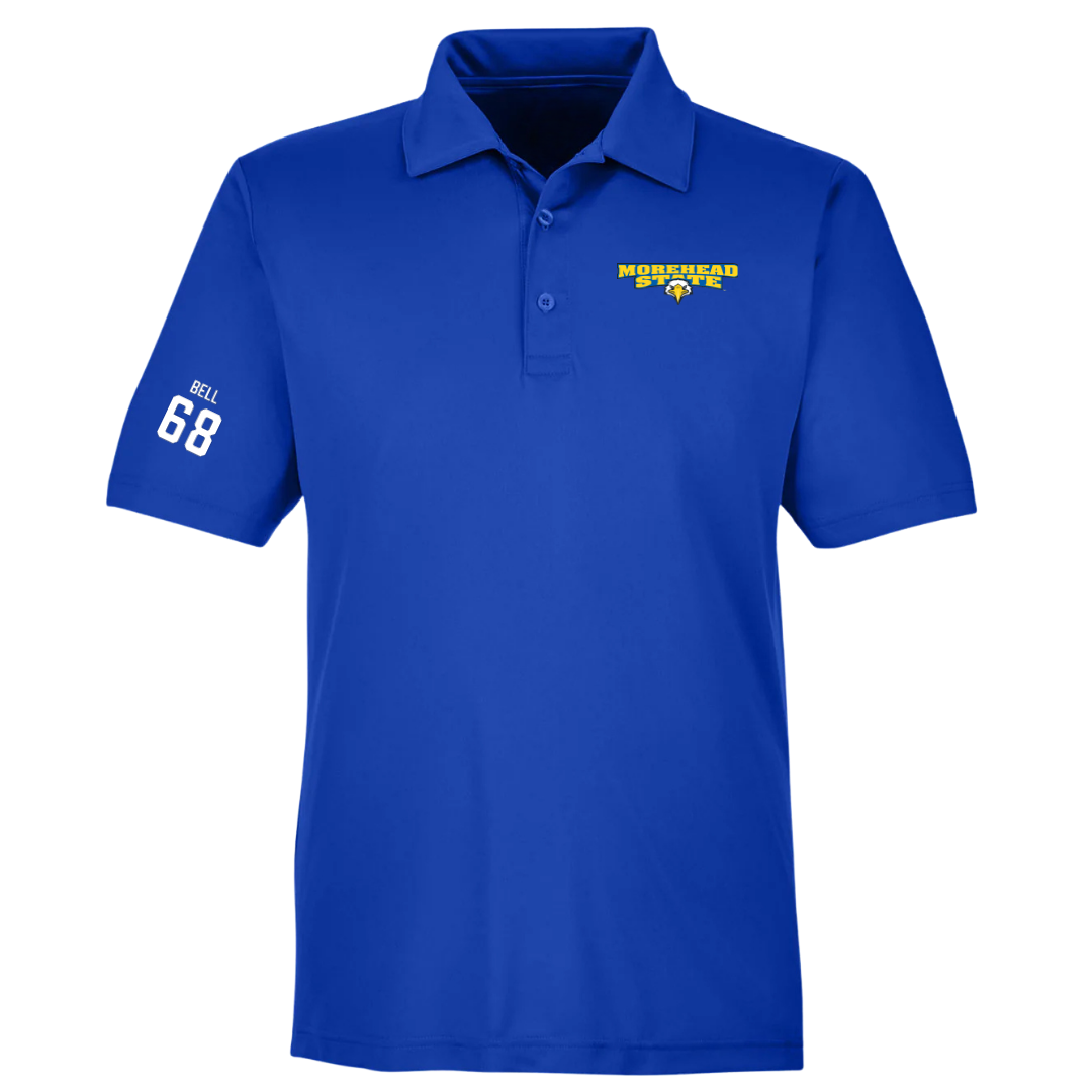 Morehead State University Football Blue Polo - #68 Cameron Bell