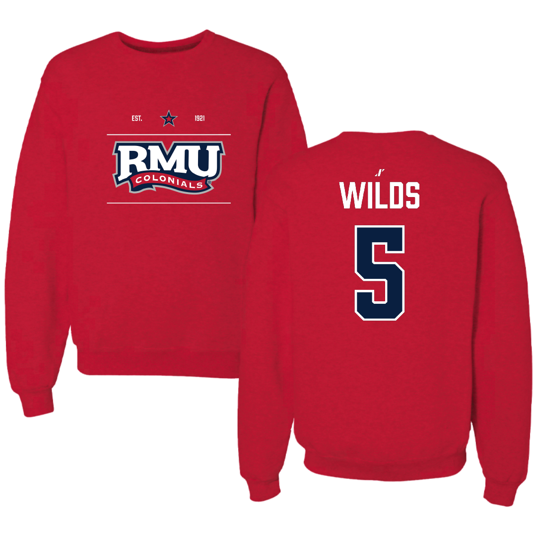 Robert Morris University Basketball Red General Crewneck - #5 Cam Wilds