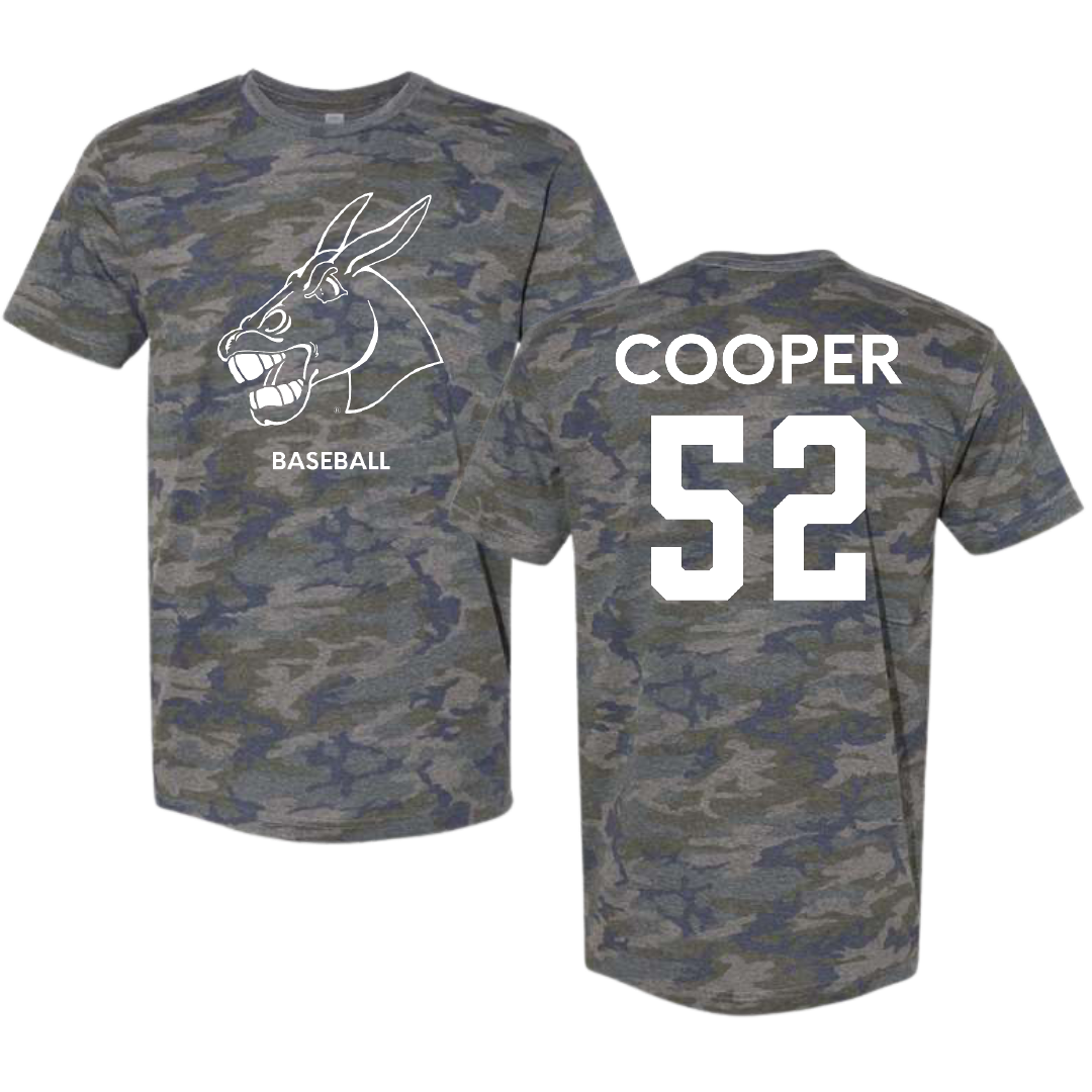University of Central Missouri Baseball Vintage Camo Tee - #52 Carson Cooper