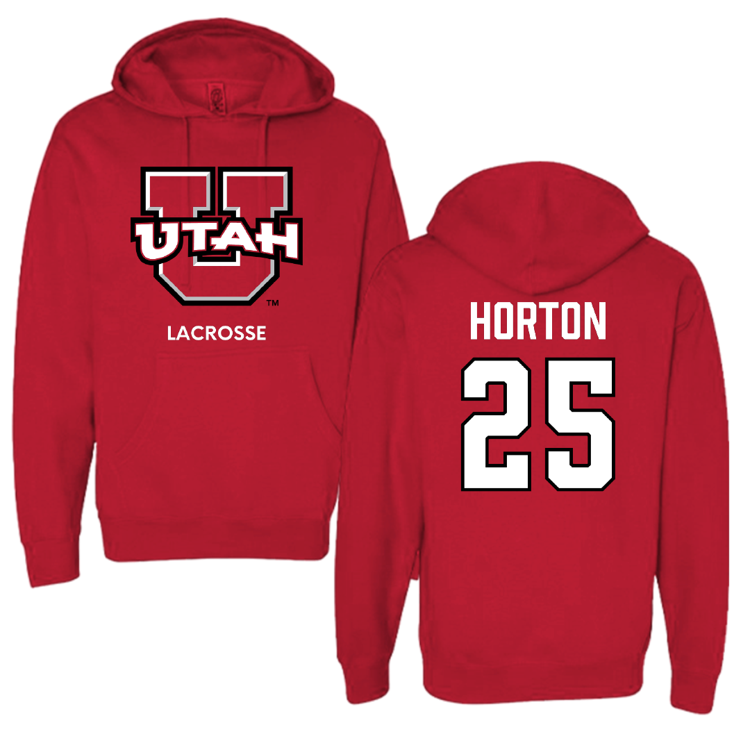 University of Utah Lacrosse (M) Red Utes Hoodie - #25 Bryce Horton