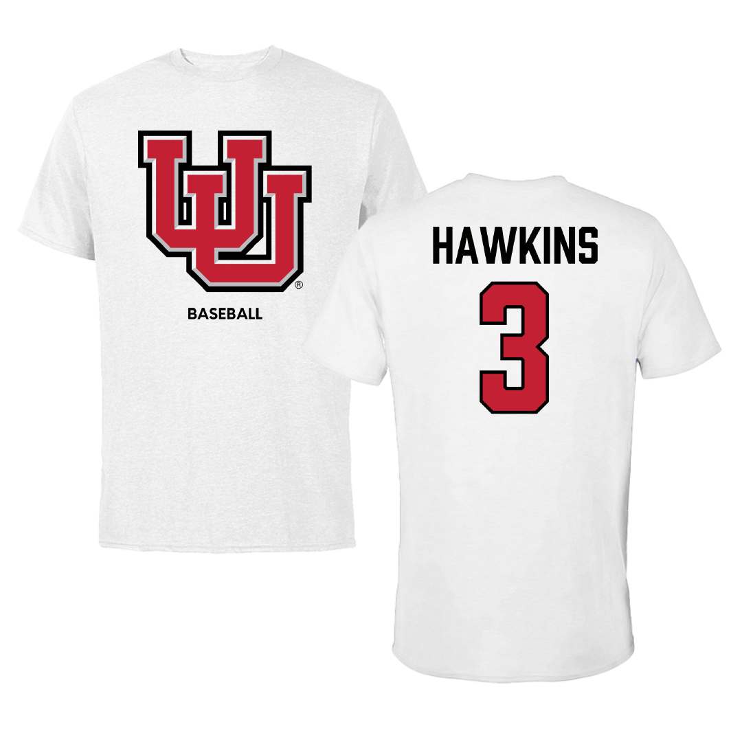 University of Utah Baseball White Performance Tee - #3 Zakye Hawkins