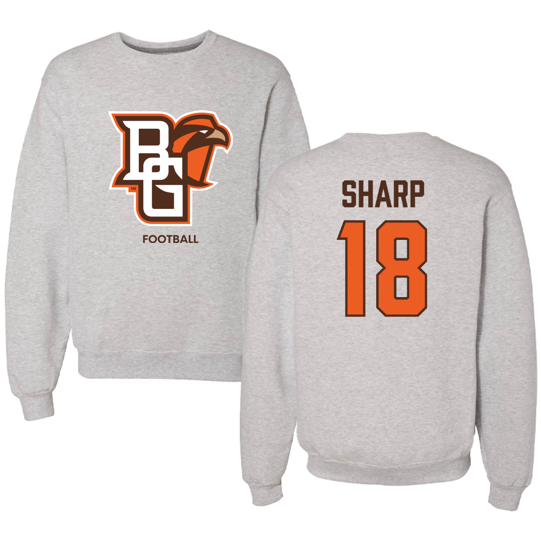 Bowling Green State University Football Light Gray Crewneck - #18 Winn Sharp