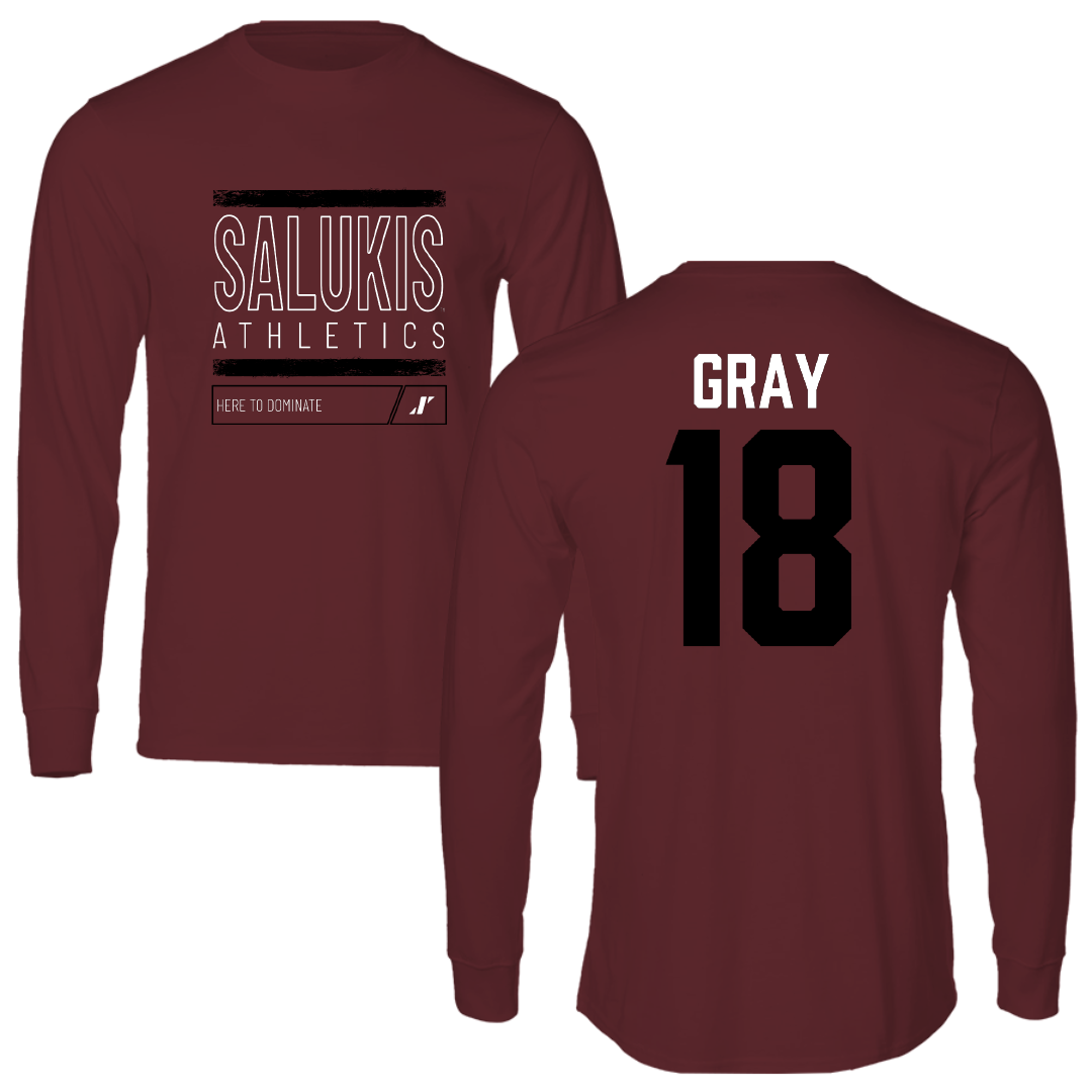 Southern Illinois University at Carbondale Baseball Maroon Dominate Long Sleeve - #18 Hesston Gray