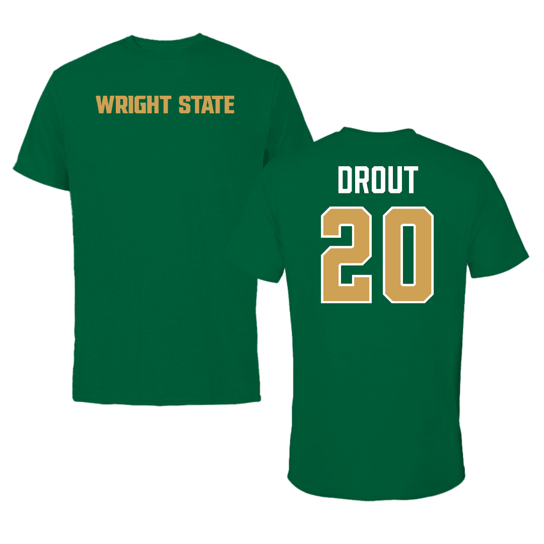 Wright State University Basketball Green Performance Tee - #20 MaKenzie Drout